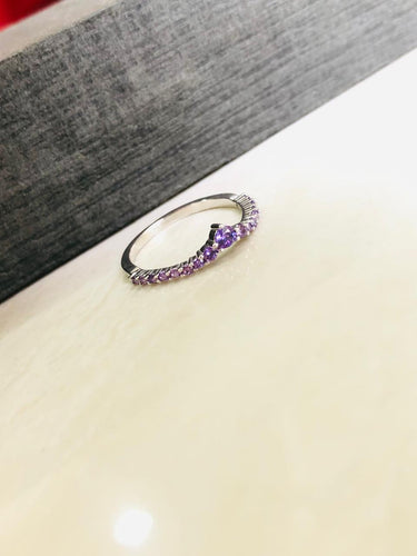 925 Silver Purple Band Ring